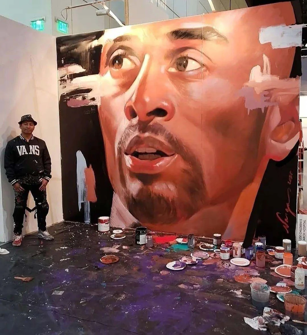 LA Art Showで伝説のバスケットボール選手、Kobe Bryant（コービー・ブライアント）を制作